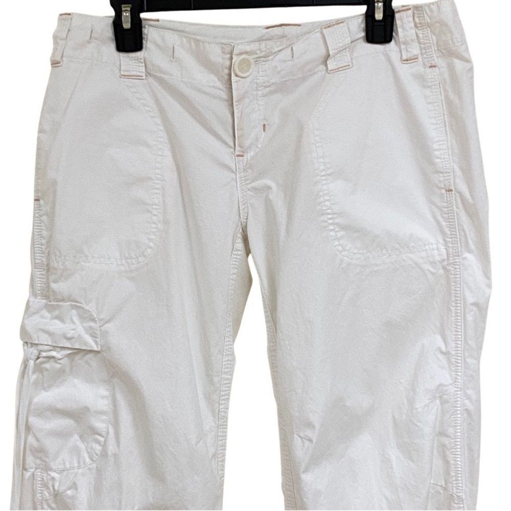 TALL GIRLS ALERT!! BCBG White Y2K Low-Rise Cargo Parachute Pants Sz 8 TALL - Picture 3 of 10
